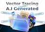 vector ai image, vector tracing ai generated logo, design, ready print in 1 hour